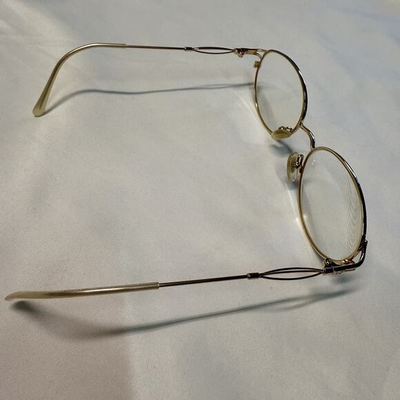 Escada Gold Round Eyeglasses Frame 53□17 130mm Japan Vintage Designer Glasses - Picture 2 of 11